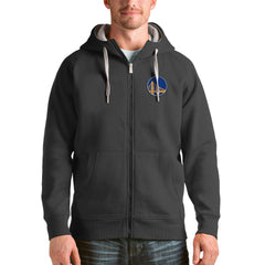 Golden State Warriors Antigua Logo Victory Full-Zip Hoodie Charcoal