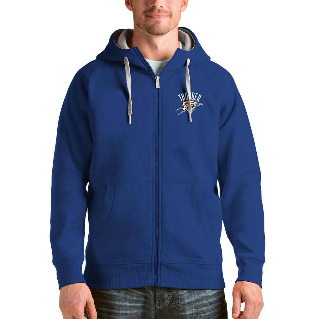 Oklahoma City Thunder Antigua Logo Victory Full-Zip Hoodie Royal