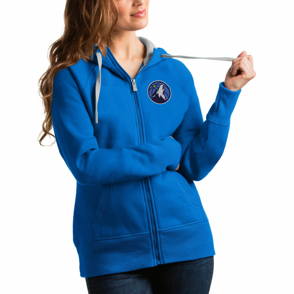 Minnesota Timberwolves Antigua Women's Victory Full-Zip Hoodie Blue