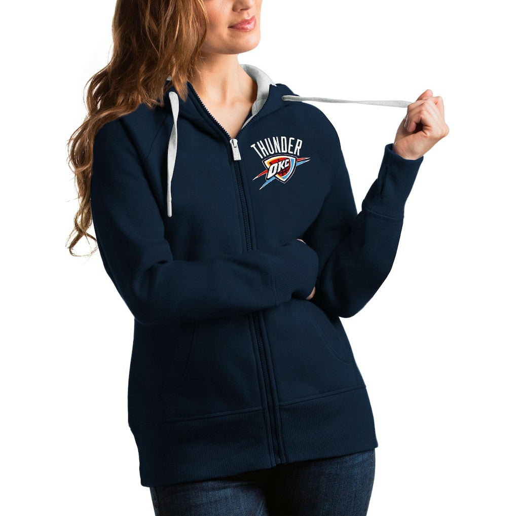 Oklahoma City Thunder Antigua Women's Victory Full-Zip Hoodie Navy