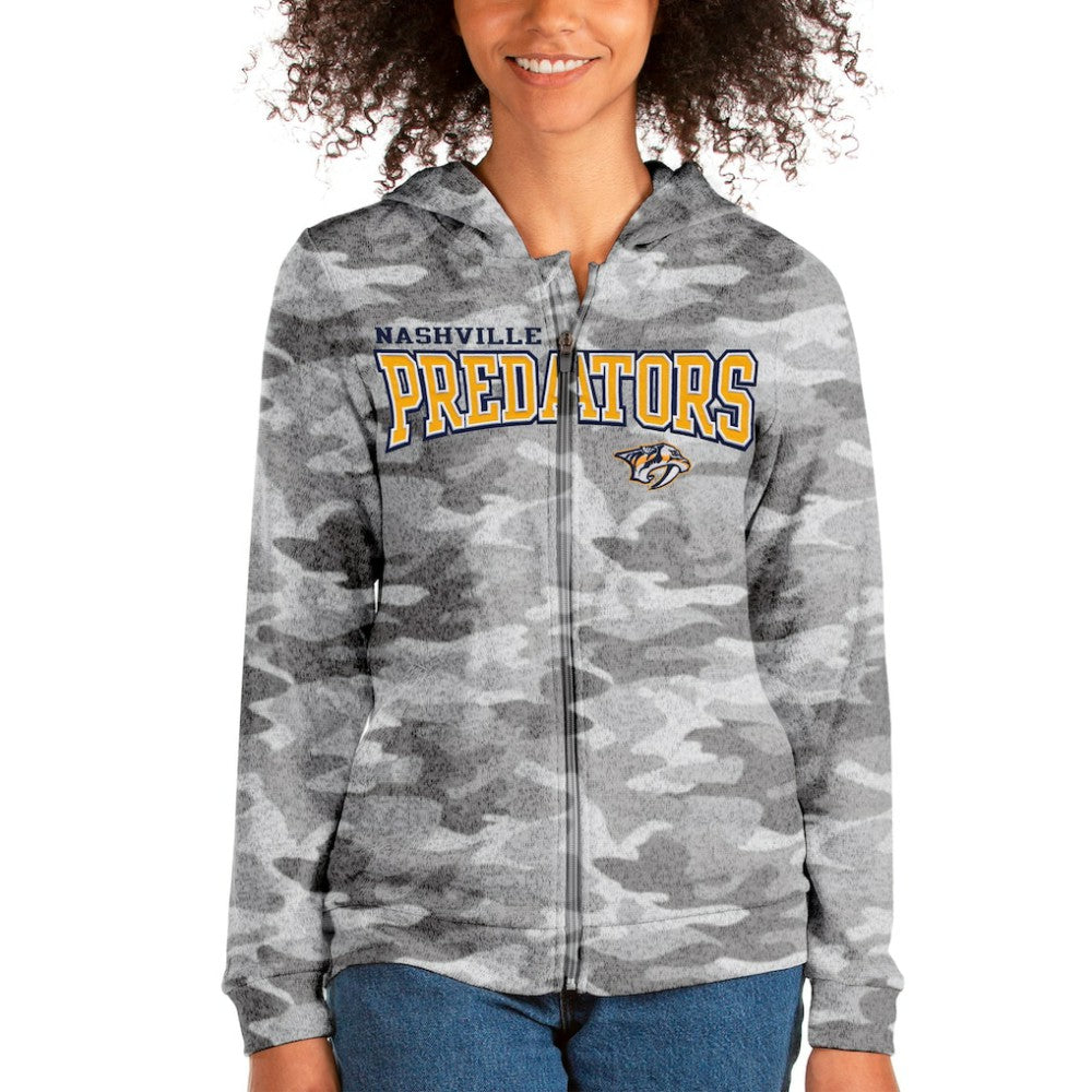 NHL Nashville Predators Antigua Women's Team Absolute Full-Zip Hoodie - Camo