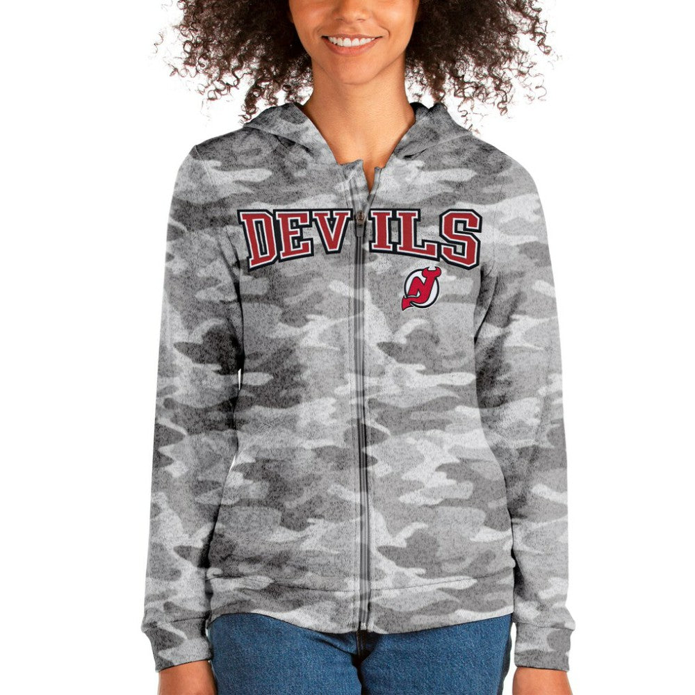 NHL New Jersey Devils Antigua Women's Team Absolute Full-Zip Hoodie - Camo