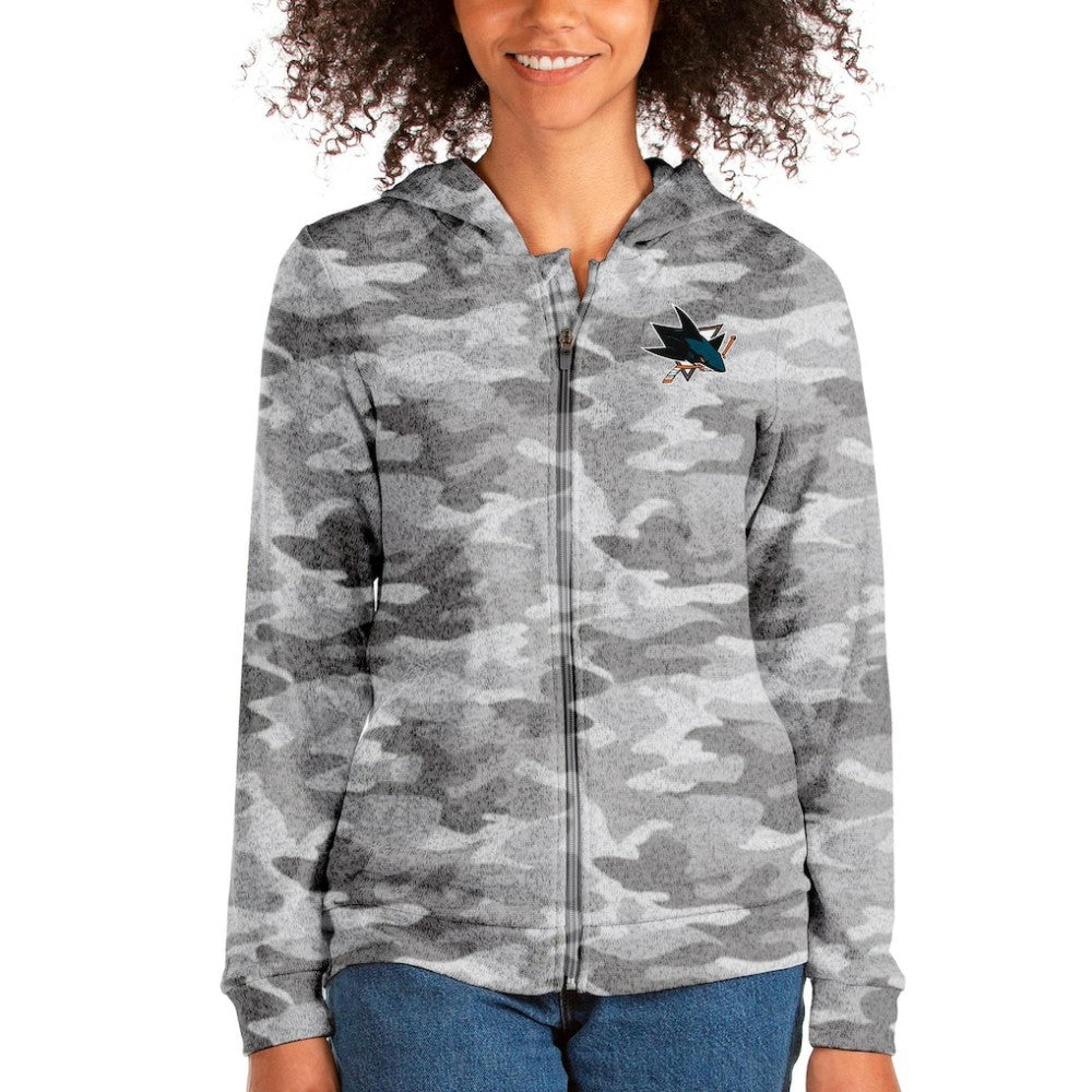 NHL San Jose Sharks Antigua Absolute Full-Zip Hoodie - Camo
