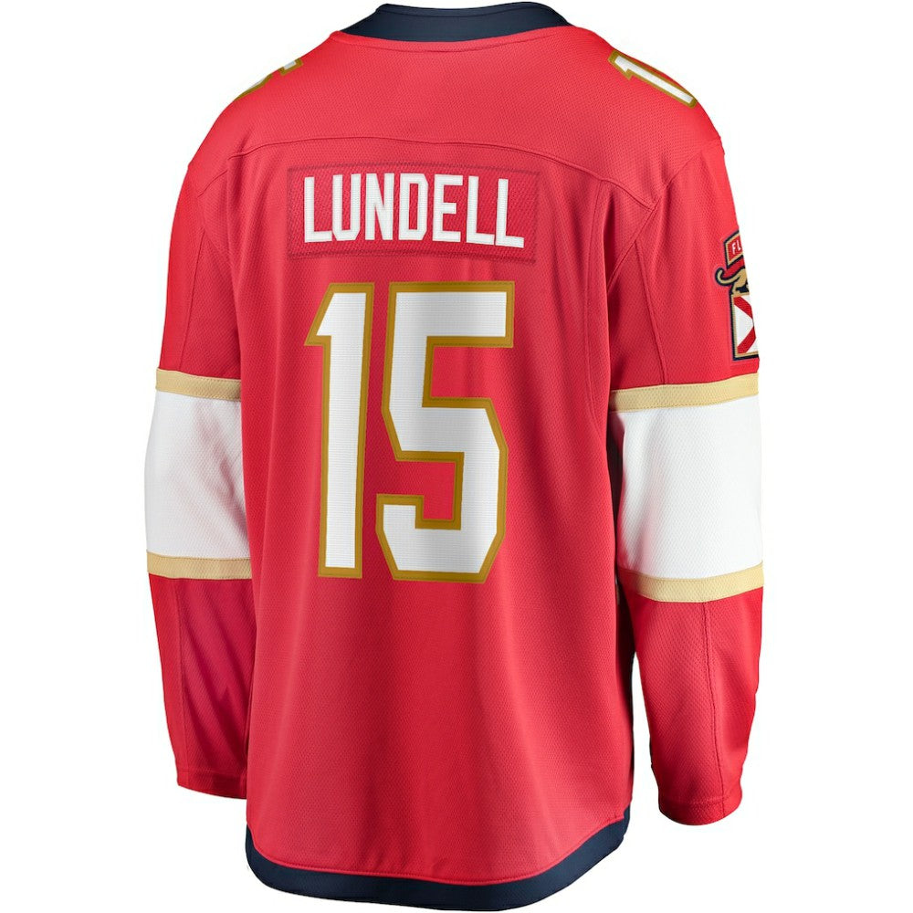 NHL Anton Lundell Florida Panthers Fanatics Home Breakaway Player Jersey - Red