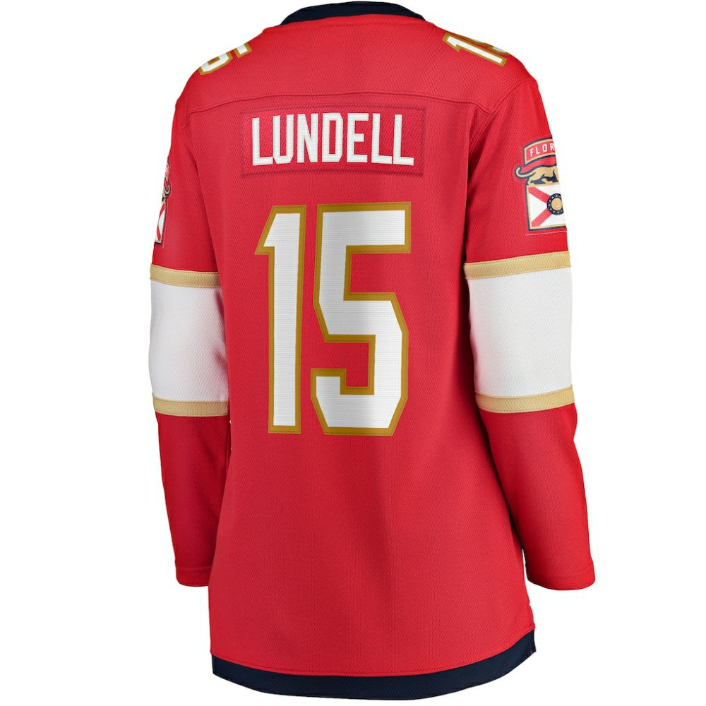 NHL Anton Lundell Florida Panthers Fanatics Women's Home Breakaway Player Jersey - Red