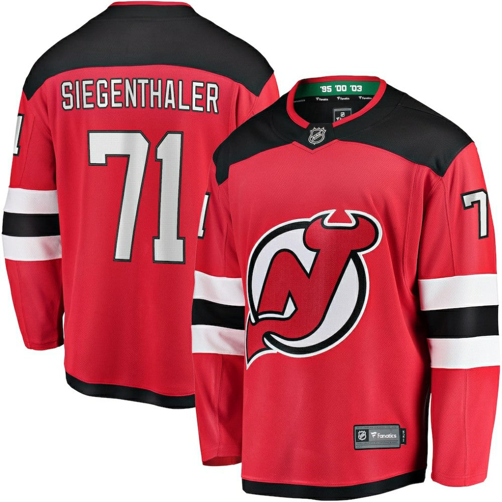 NHL Jonas Siegenthaler New Jersey Devils Fanatics Home Breakaway Player Jersey - Red