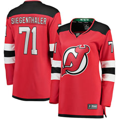 NHL Jonas Siegenthaler New Jersey Devils Fanatics Women's Home Breakaway Player Jersey - Red