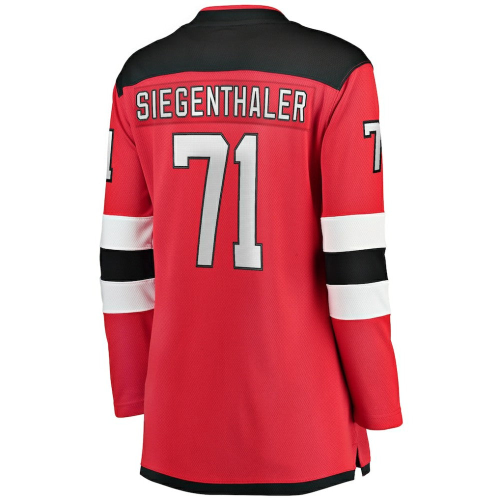 NHL Jonas Siegenthaler New Jersey Devils Fanatics Women's Home Breakaway Player Jersey - Red