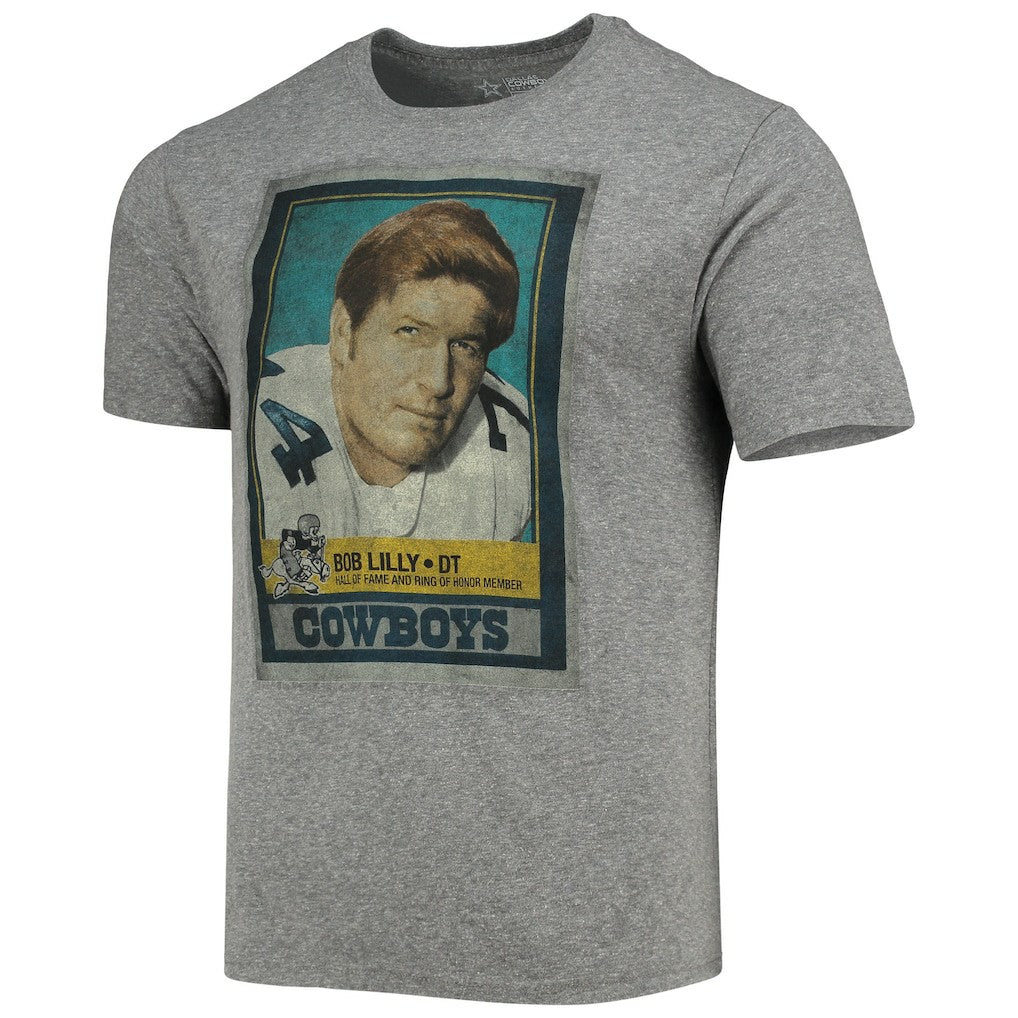 Bob Lilly Dallas Cowboys Name & Number Tri-Blend T-Shirt Heathered Gray