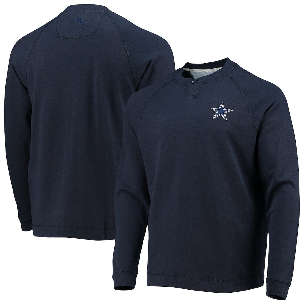 Dallas Cowboys Sunset Slub Raglan Henley Long Sleeve T-Shirt Navy