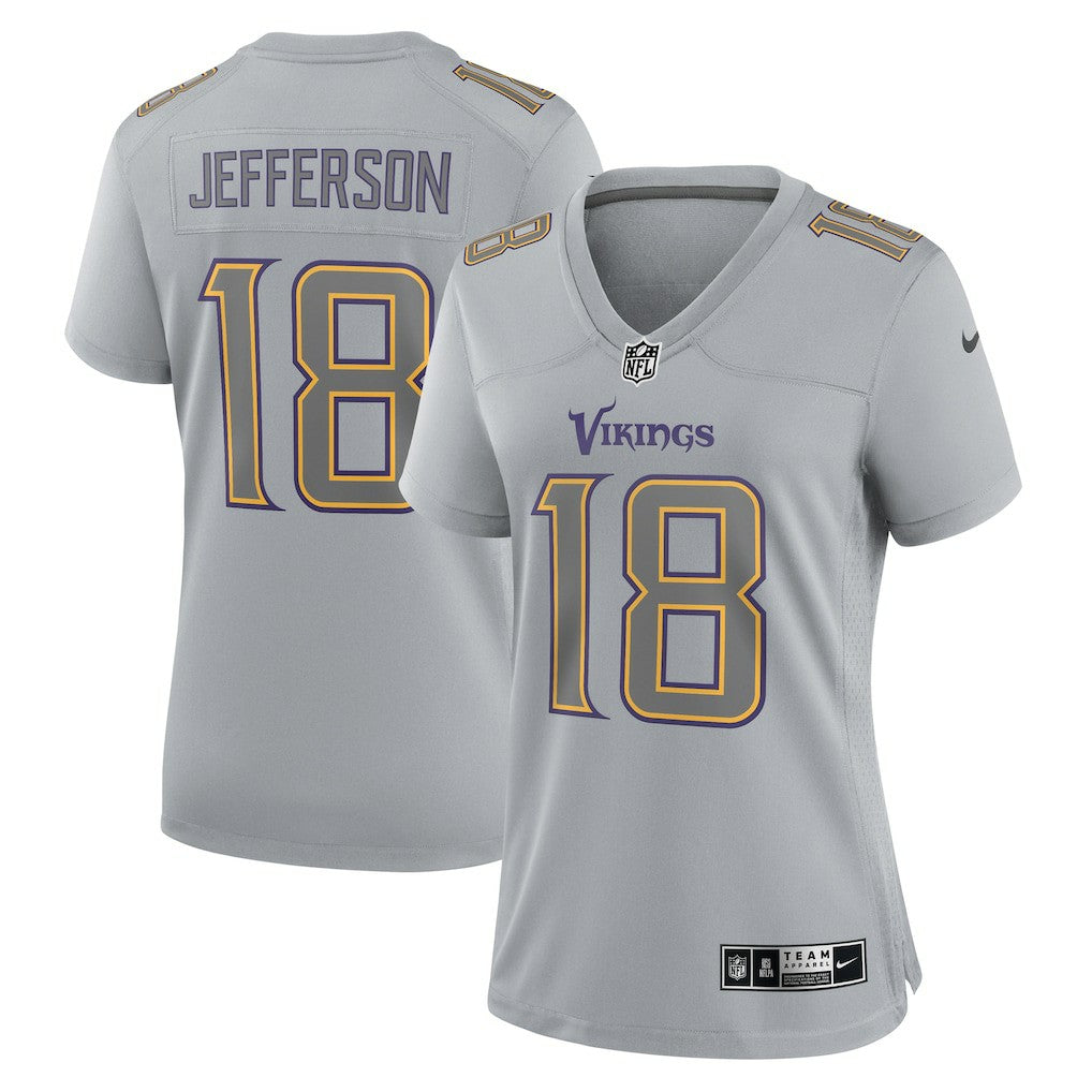 NFL Justin Jefferson Minnesota Vikings Women's Atmosphere Fashion Game Jersey - Gray