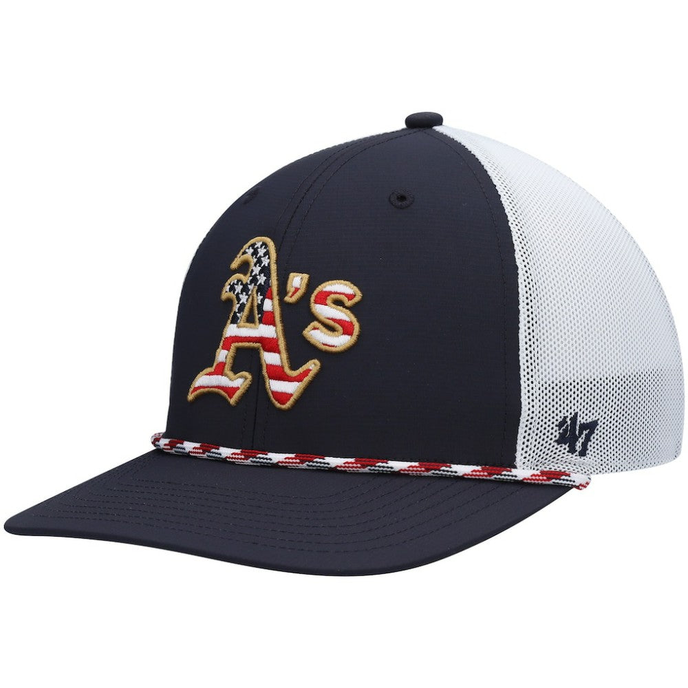 Athletics '47 Flag Fill Trucker Snapback Hat - Navy/White Hats