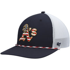 Athletics '47 Flag Fill Trucker Snapback Hat - Navy/White Hats