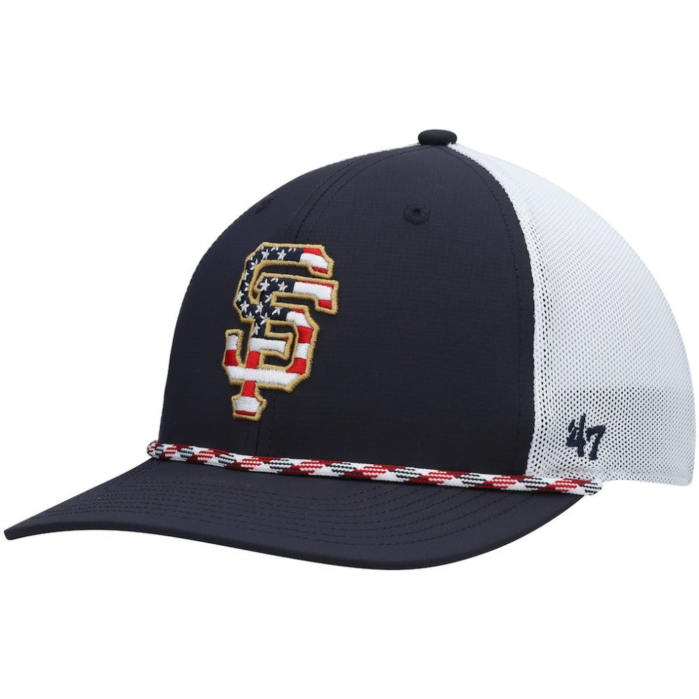San Francisco Giants '47 Flag Fill Trucker Snapback Hat - Navy/White Hats