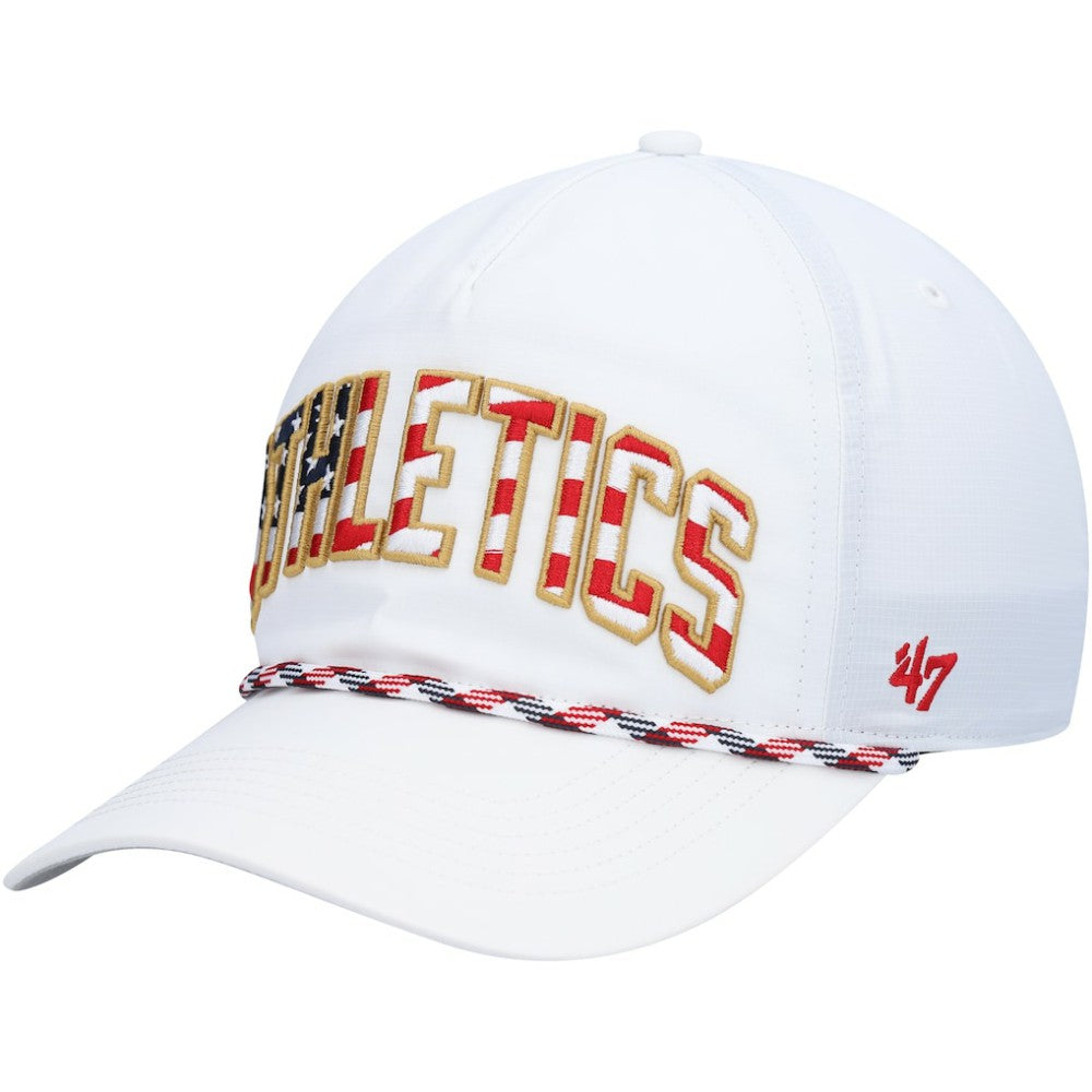 Athletics '47 Flag Flutter Hitch Snapback Hat - White Hats