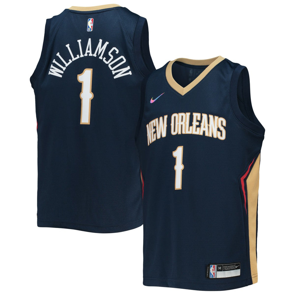 Zion Williamson New Orleans Pelicans Youth 2021/22 Diamond Swingman Jersey Icon Edition Navy