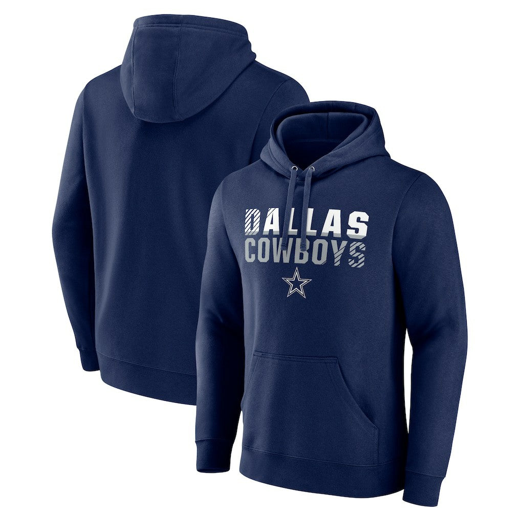 Dallas Cowboys Fade Out Fitted Pullover Hoodie Navy