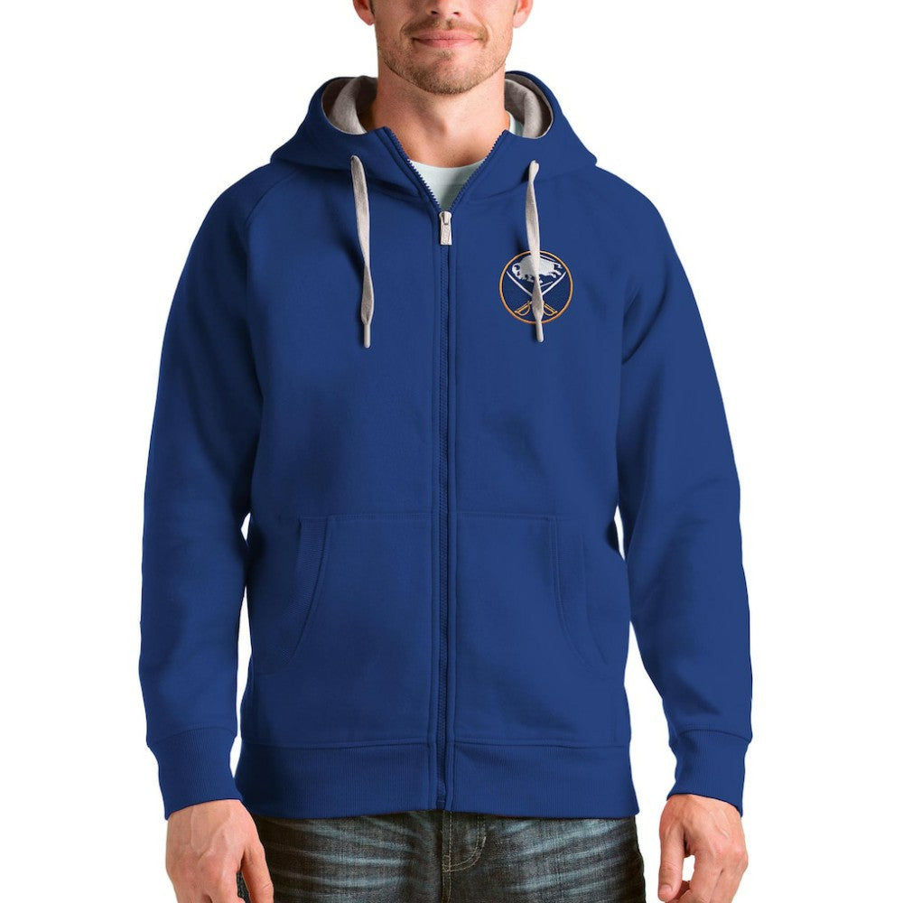 NHL Buffalo Sabres Antigua Logo Victory Full-Zip Hoodie - Royal