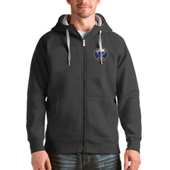 NHL Buffalo Sabres Antigua Logo Victory Full-Zip Hoodie - Charcoal
