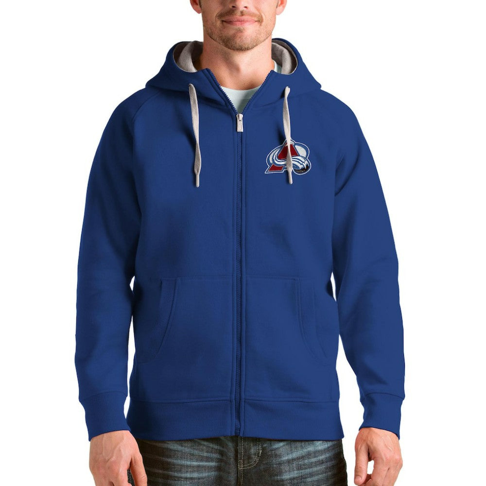 NHL Colorado Avalanche Antigua Logo Victory Full-Zip Hoodie - Royal