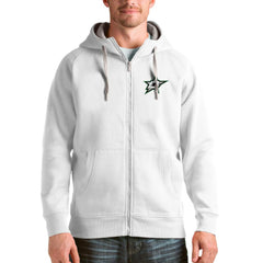 NHL Dallas Stars Antigua Logo Victory Full-Zip Hoodie - White