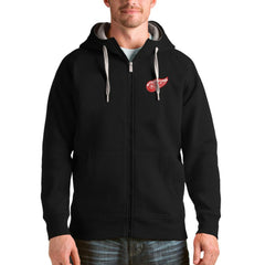 NHL Detroit Red Wings Antigua Logo Victory Full-Zip Hoodie - Black