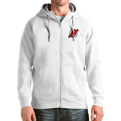 NHL New Jersey Devils Antigua Logo Victory Full-Zip Hoodie - White