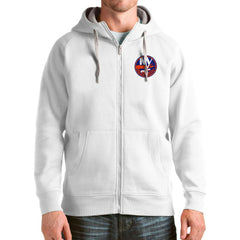 NHL New York Islanders Antigua Logo Victory Full-Zip Hoodie - White