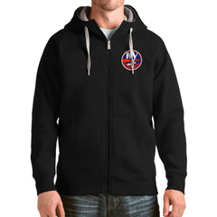 NHL New York Islanders Antigua Logo Victory Full-Zip Hoodie - Black