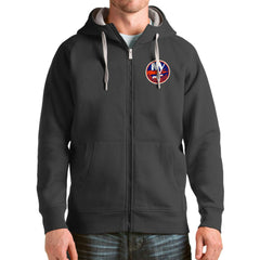 NHL New York Islanders Antigua Logo Victory Full-Zip Hoodie - Charcoal