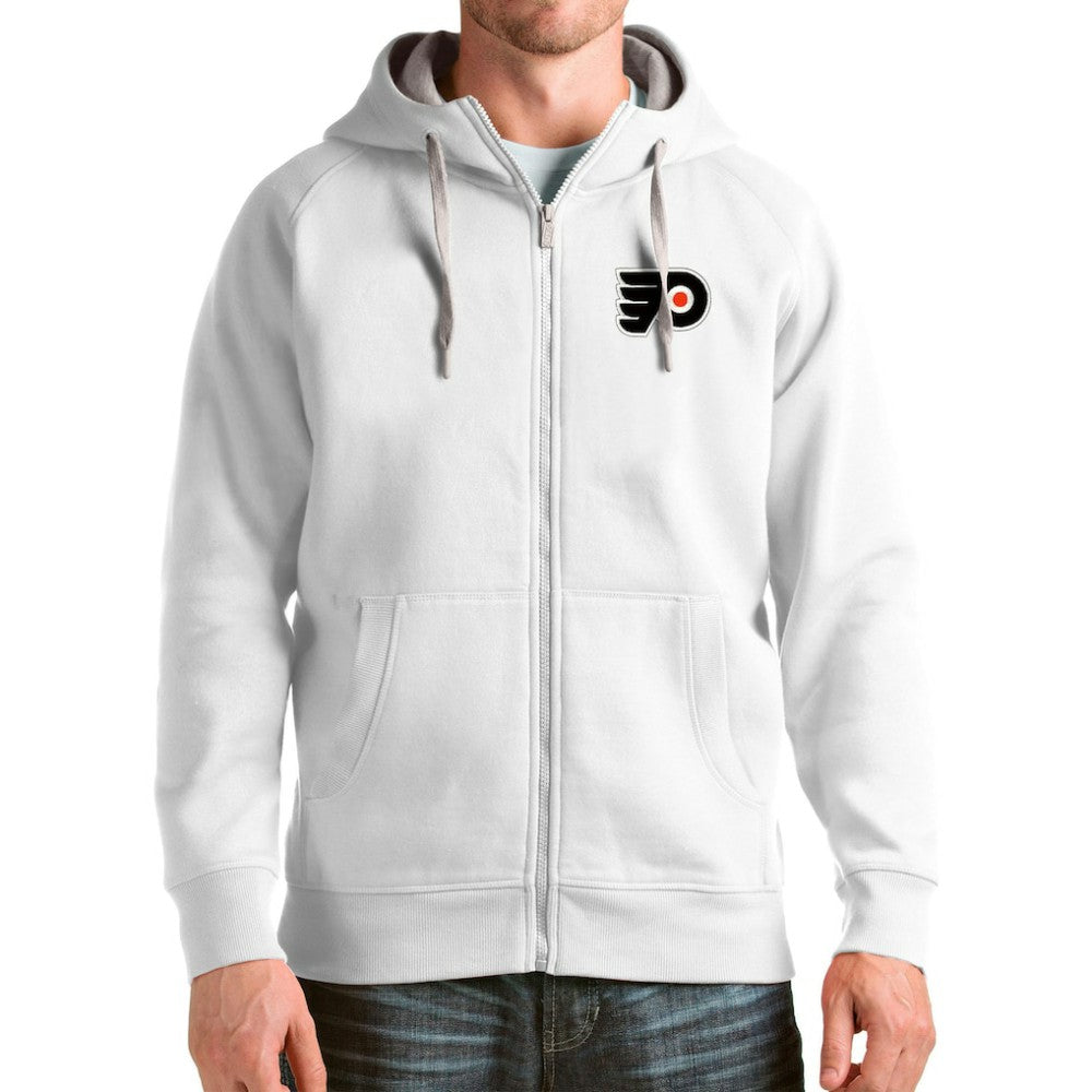 NHL Philadelphia Flyers Antigua Logo Victory Full-Zip Hoodie - White