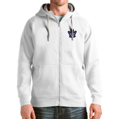 NHL Toronto Maple Leafs Antigua Logo Victory Full-Zip Hoodie - White