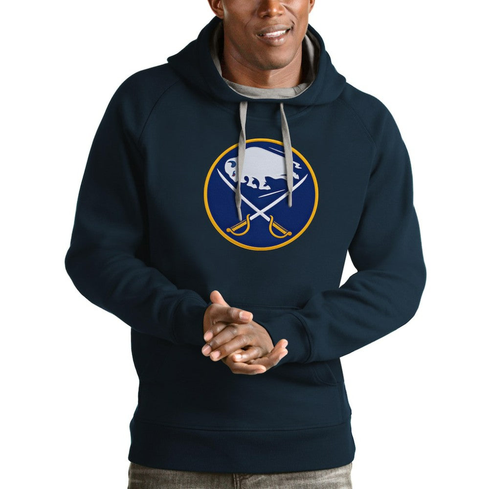 NHL Buffalo Sabres Antigua Logo Victory Pullover Hoodie - Navy
