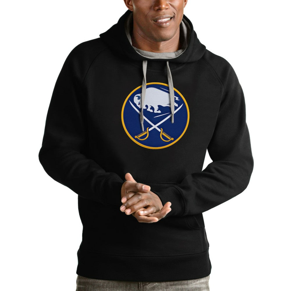 NHL Buffalo Sabres Antigua Logo Victory Pullover Hoodie - Black