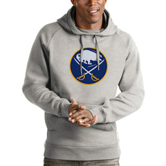 NHL Buffalo Sabres Antigua Logo Victory Pullover Hoodie - Heathered Gray