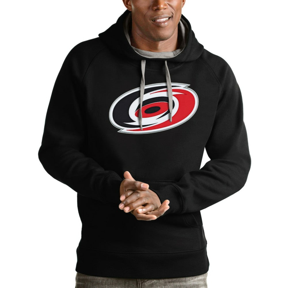 NHL Carolina Hurricanes Antigua Logo Victory Pullover Hoodie - Black
