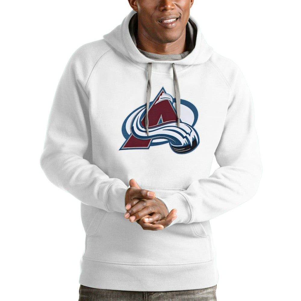 NHL Colorado Avalanche Antigua Logo Victory Pullover Hoodie - White