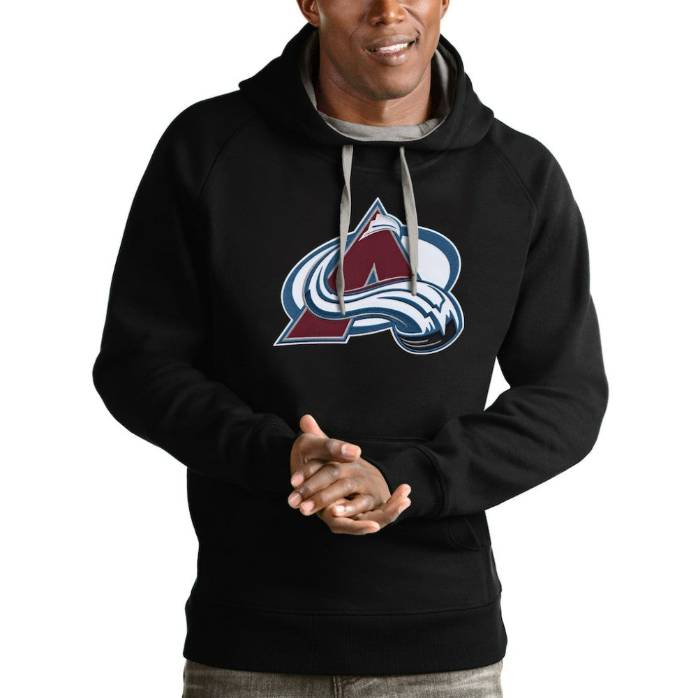 NHL Colorado Avalanche Antigua Logo Victory Pullover Hoodie - Black