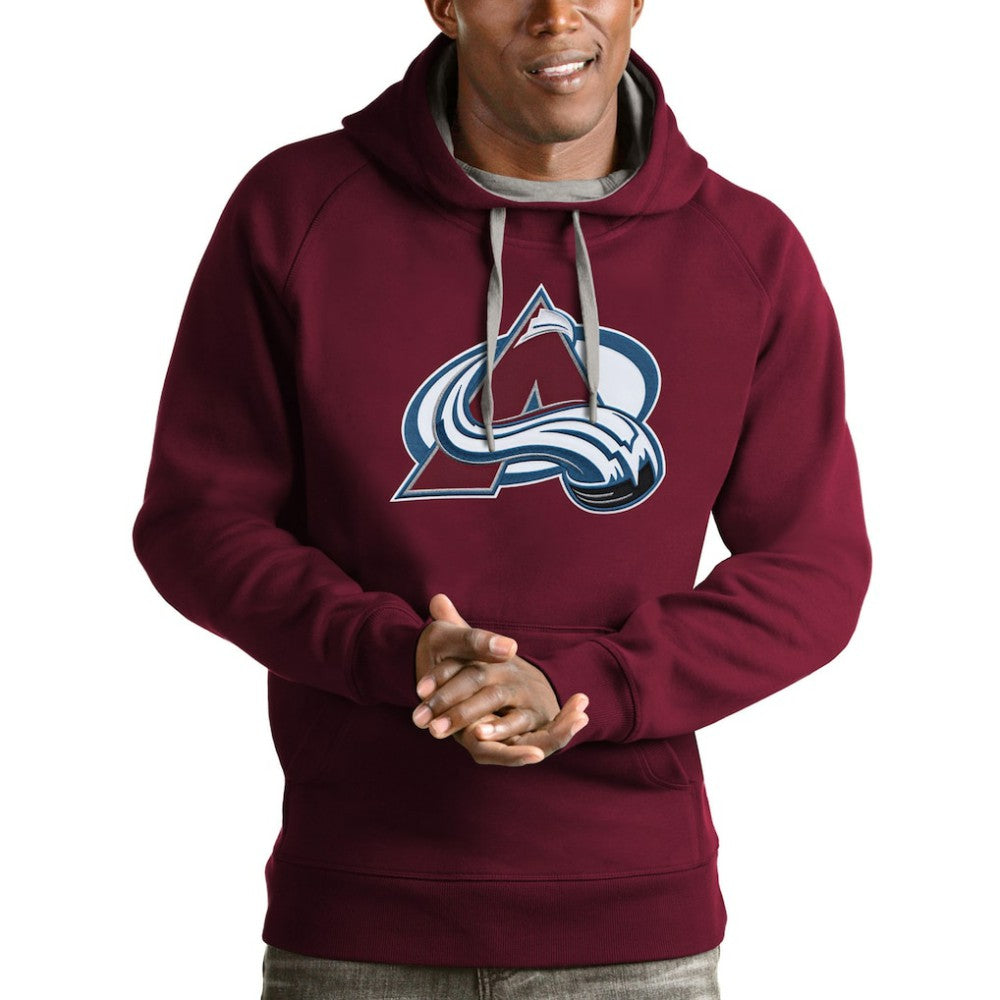 NHL Colorado Avalanche Antigua Logo Victory Pullover Hoodie - Burgundy