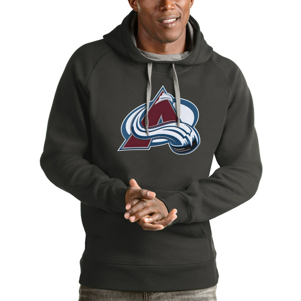 NHL Colorado Avalanche Antigua Logo Victory Pullover Hoodie - Charcoal