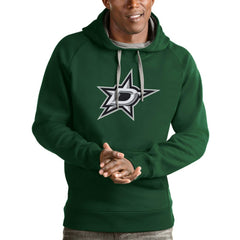NHL Dallas Stars Antigua Logo Victory Pullover Hoodie - Hunter Green