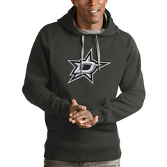 NHL Dallas Stars Antigua Logo Victory Pullover Hoodie - Charcoal
