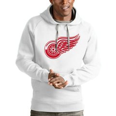 NHL Detroit Red Wings Antigua Logo Victory Pullover Hoodie - White