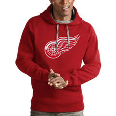 NHL Detroit Red Wings Antigua Logo Victory Pullover Hoodie - Red