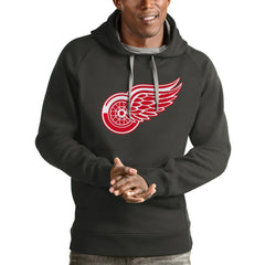 NHL Detroit Red Wings Antigua Logo Victory Pullover Hoodie - Charcoal