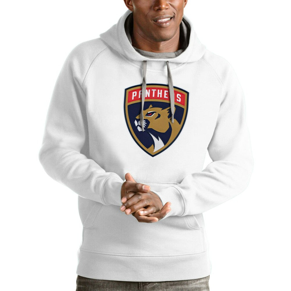 NHL Florida Panthers Antigua Logo Victory Pullover Hoodie - White