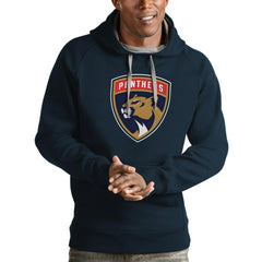 NHL Florida Panthers Antigua Logo Victory Pullover Hoodie - Navy