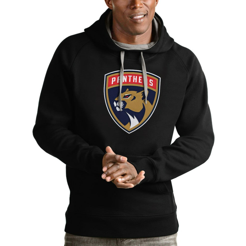 NHL Florida Panthers Antigua Logo Victory Pullover Hoodie - Black