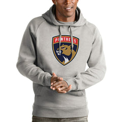 NHL Florida Panthers Antigua Logo Victory Pullover Hoodie - Heathered Gray