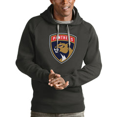 NHL Florida Panthers Antigua Logo Victory Pullover Hoodie - Charcoal
